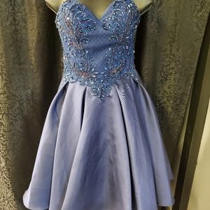 INTRIGUE BY BLUSH NAVY HOMECOMING DRESS